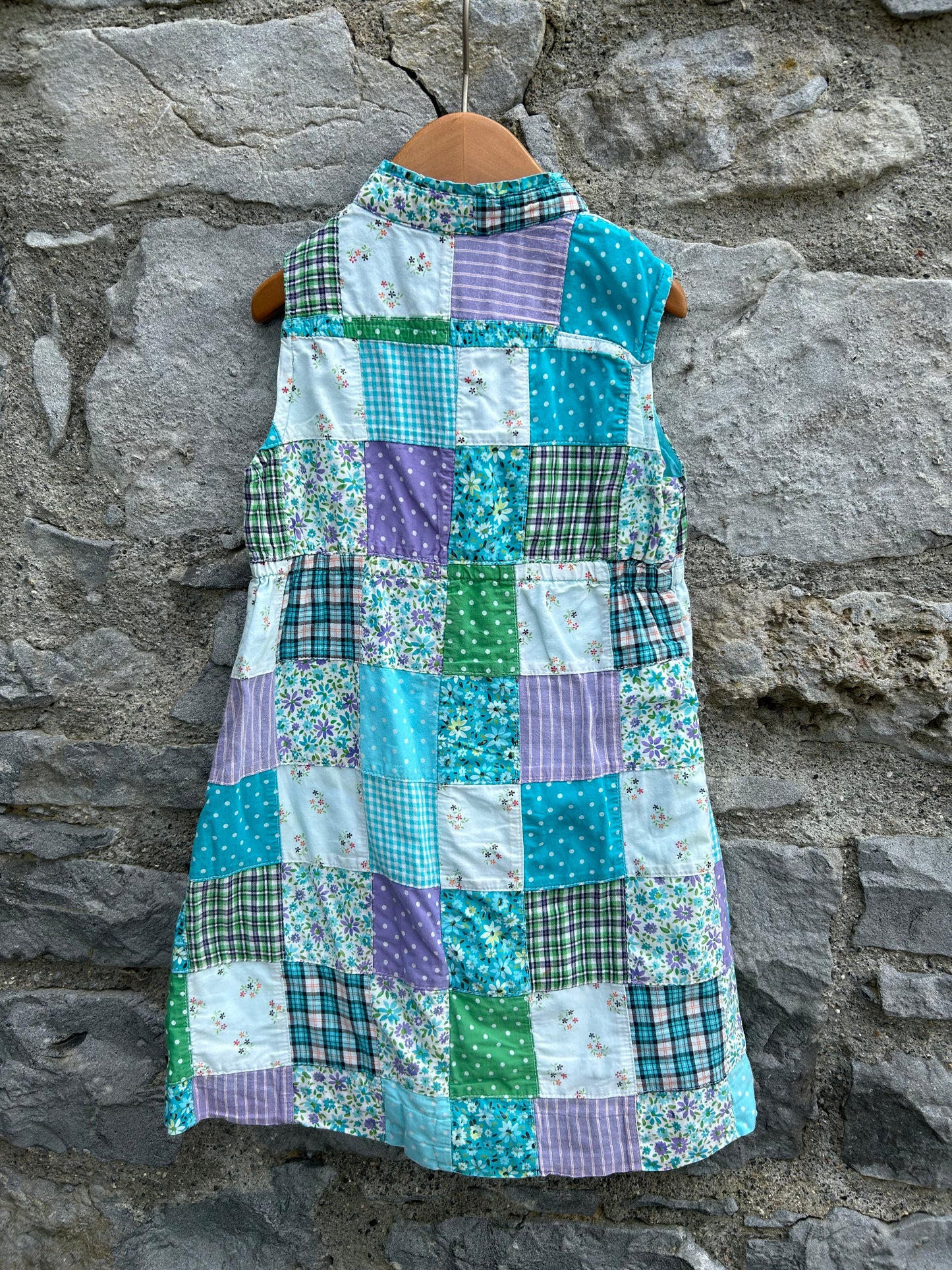 Y2K blue patchwork dress  3-4y (98-104cm)