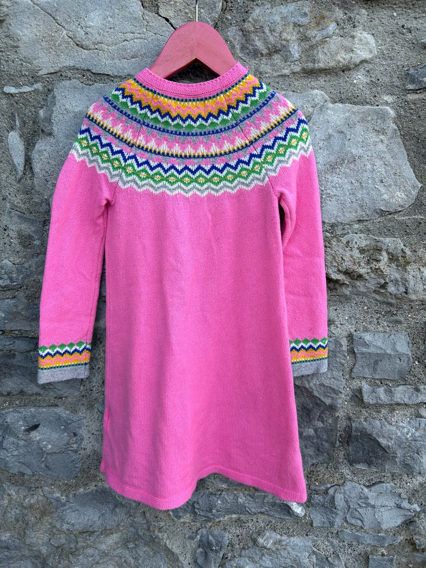 Lucy Dress Bright Petal Pink knitted dress  5-6y (110-116cm)