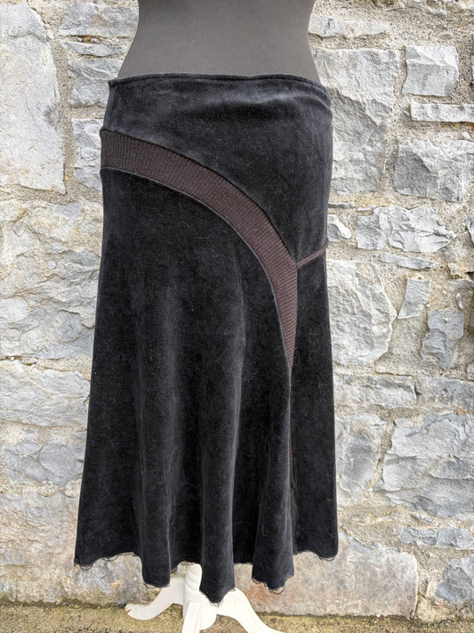 90s black velvet skirt uk 10