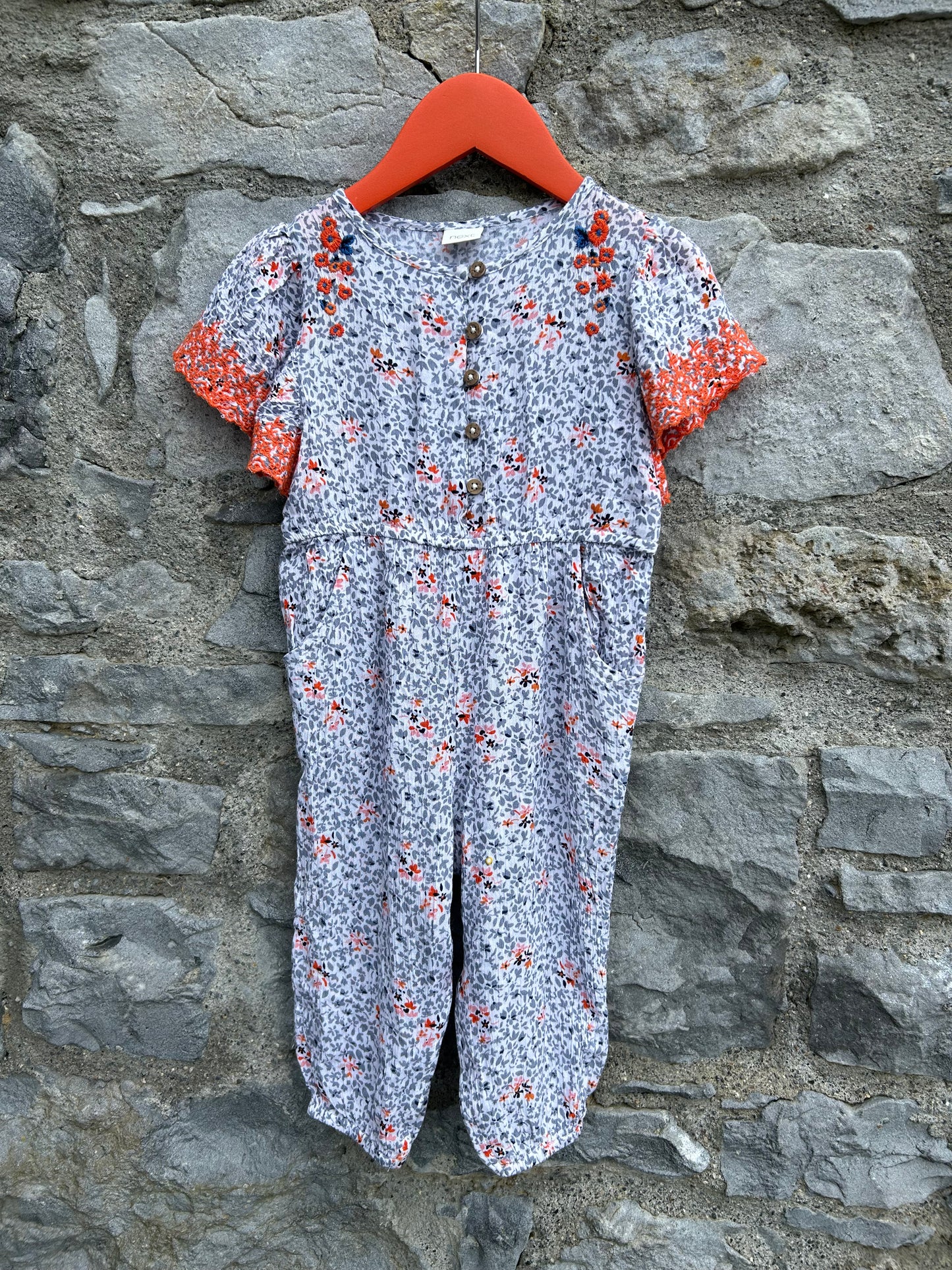 Blue floral jumpsuit  9-12m (74-80cm)