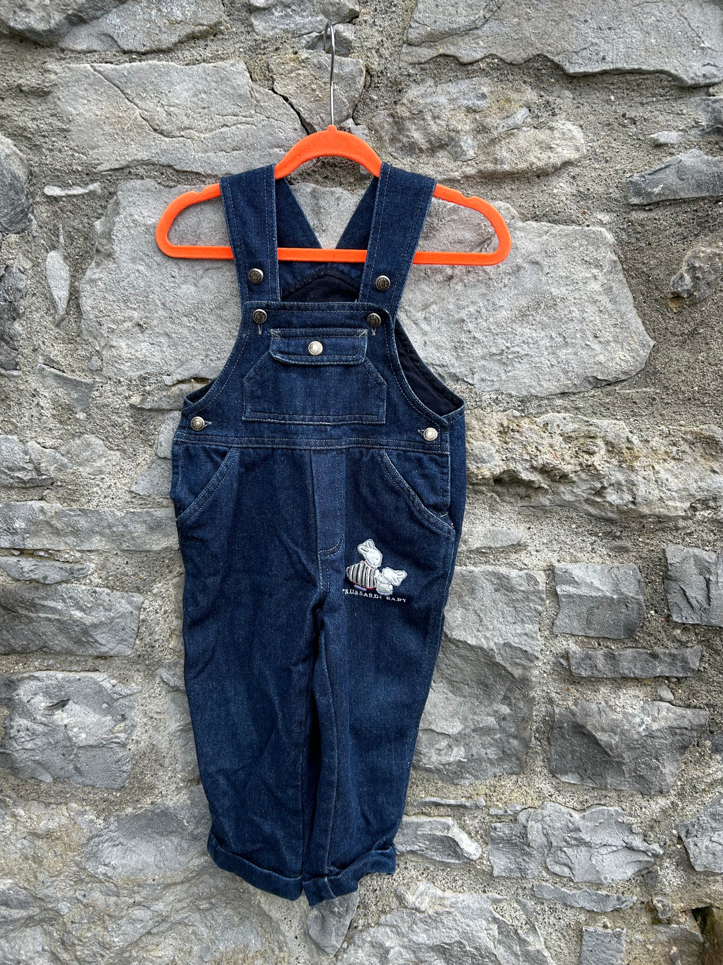 90s lined denim dungarees  2y (92cm)