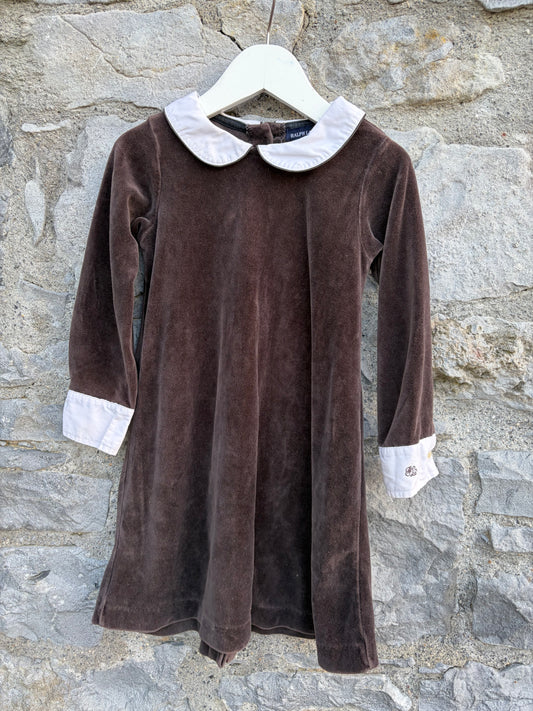Charcoal velvet dress  3-4y (98-104cm)
