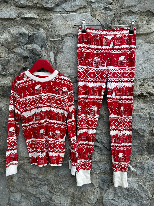 Christmas panels red pjs  7-8y (122-128cm)