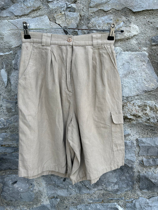 90s beige linen shorts uk 6