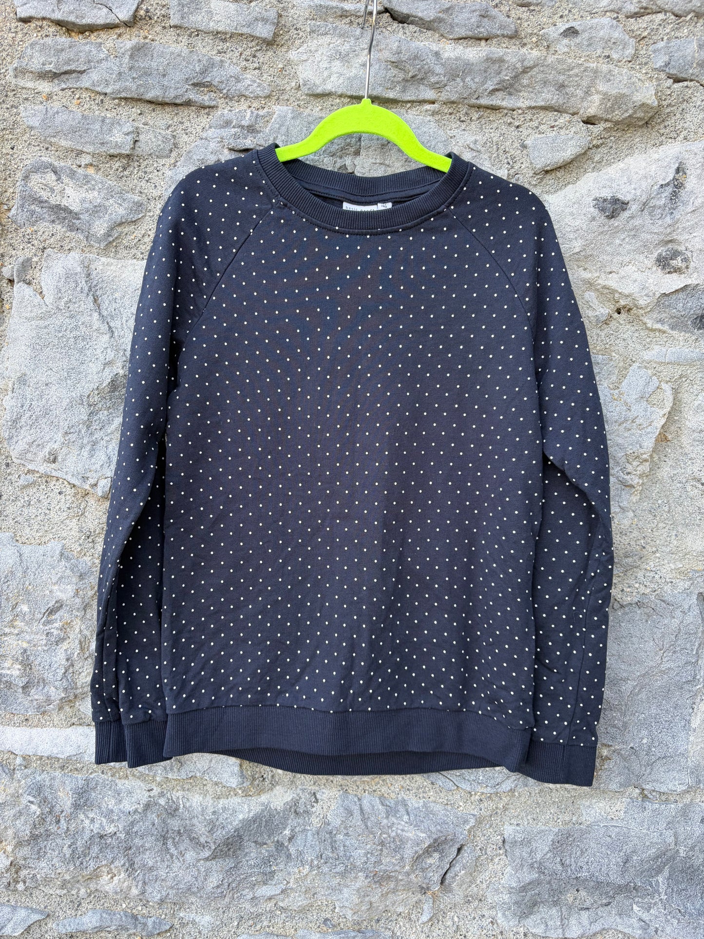 Spotty navy sweatshirt  9-10y (134-140cm)