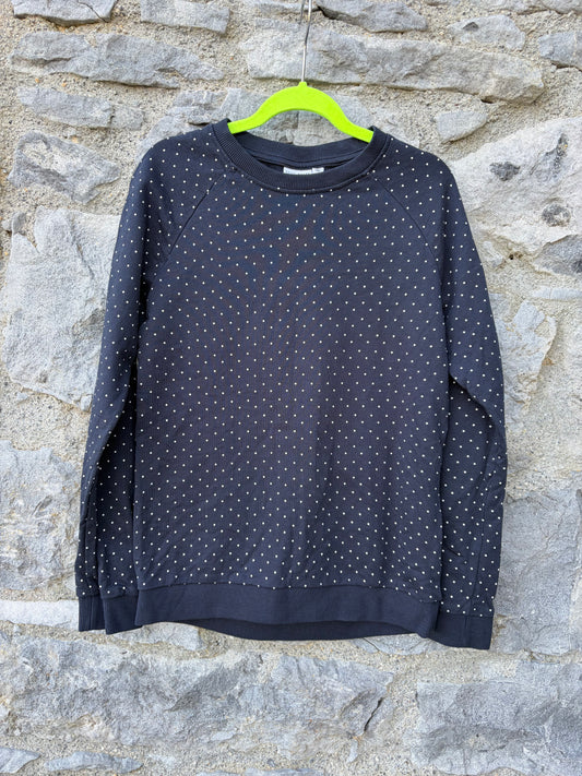 Spotty navy sweatshirt  9-10y (134-140cm)