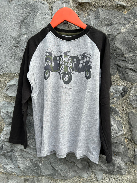 Vespas grey raglan top 7-8y (122-128cm)