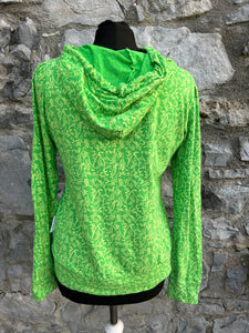 Green floral hooded top uk 10-12