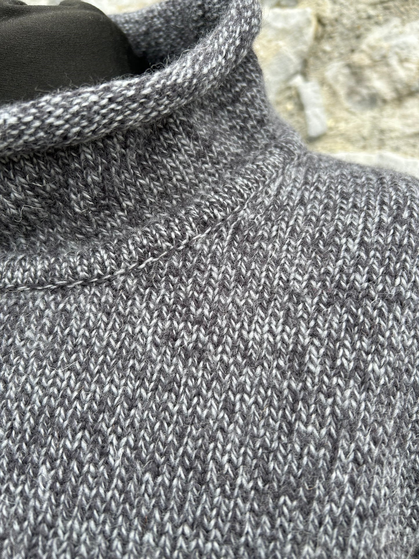 Charcoal melange turtleneck jumper Small