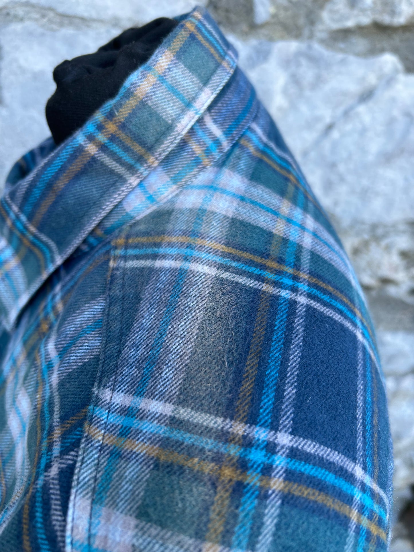 Blue check flannel lined shirt Small