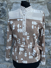 Load image into Gallery viewer, 70s brown big dots blouse uk 10-12
