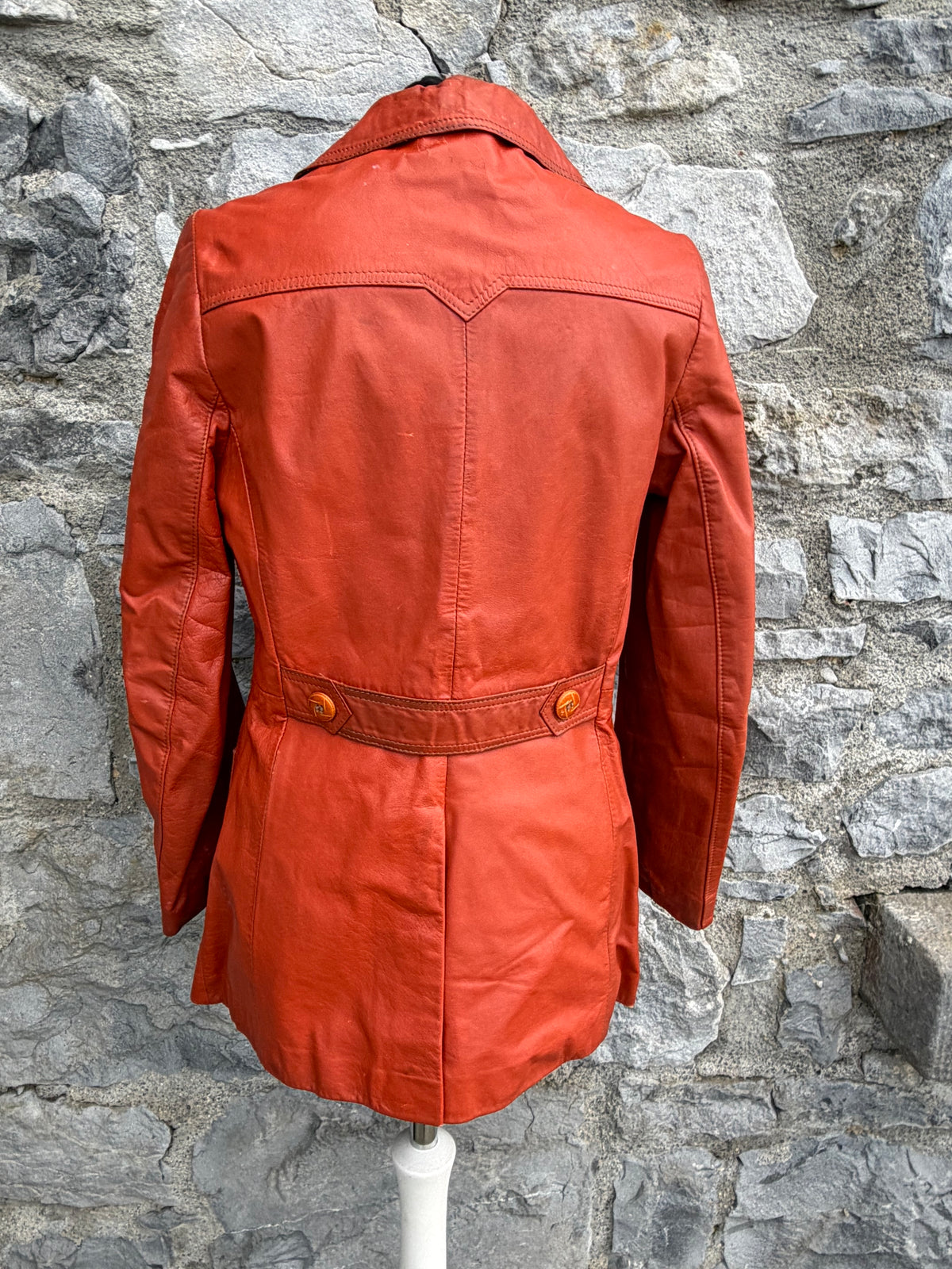 80s rusty leather jacket uk 6-8
