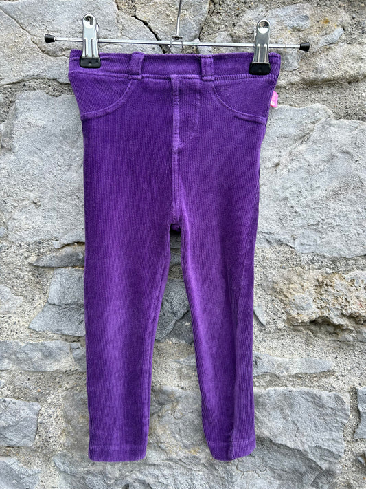 Purple ribbed leggings 2-3y (92-98cm)