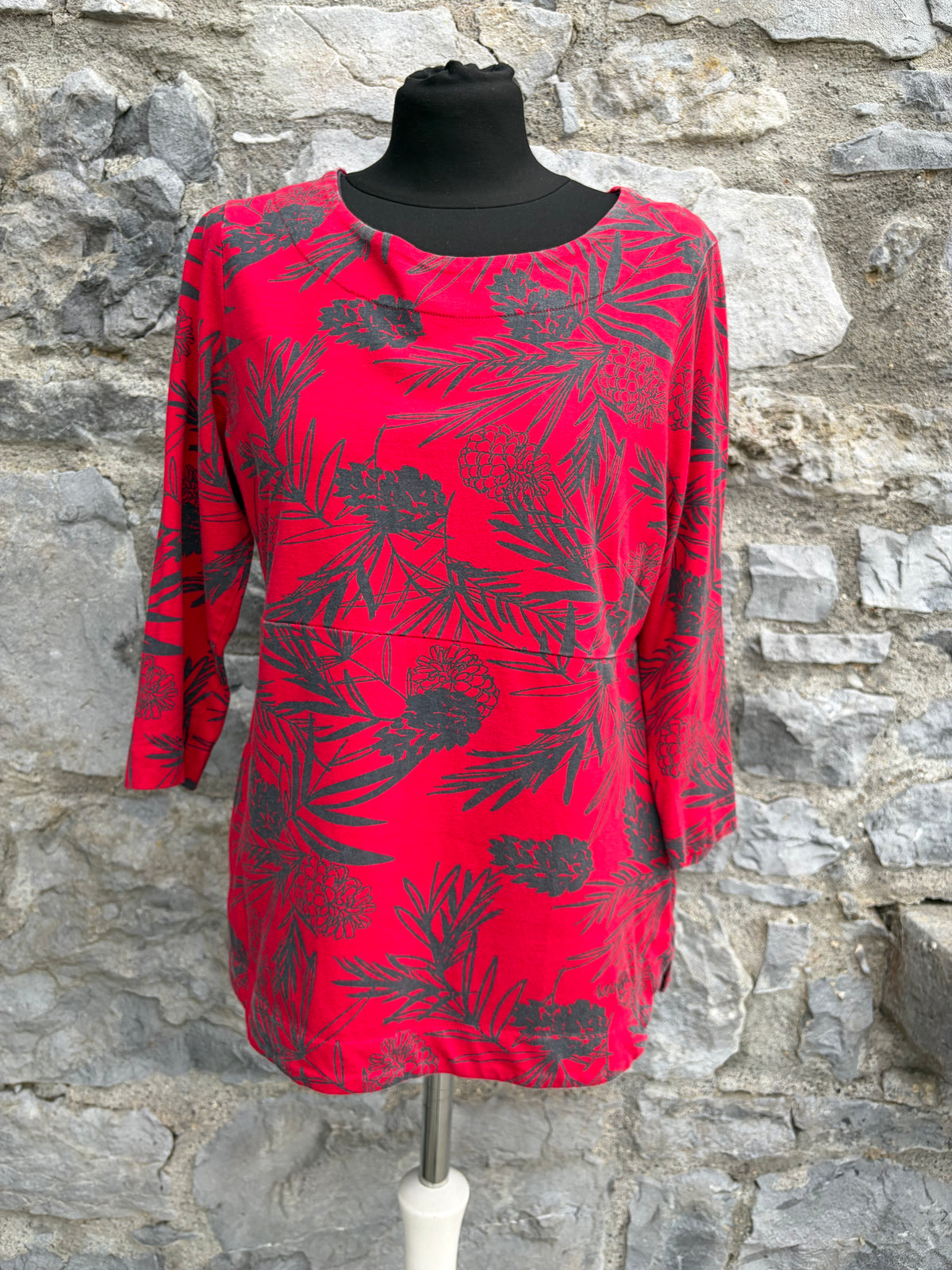 Red floral top uk 12