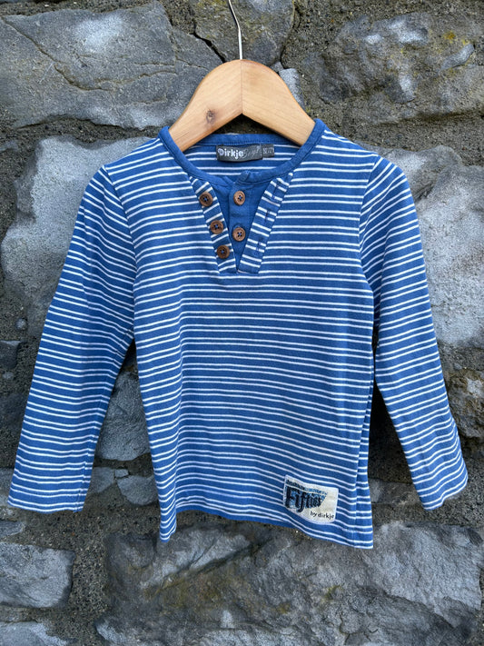 Blue stripy top  12-18m (80-86cm)