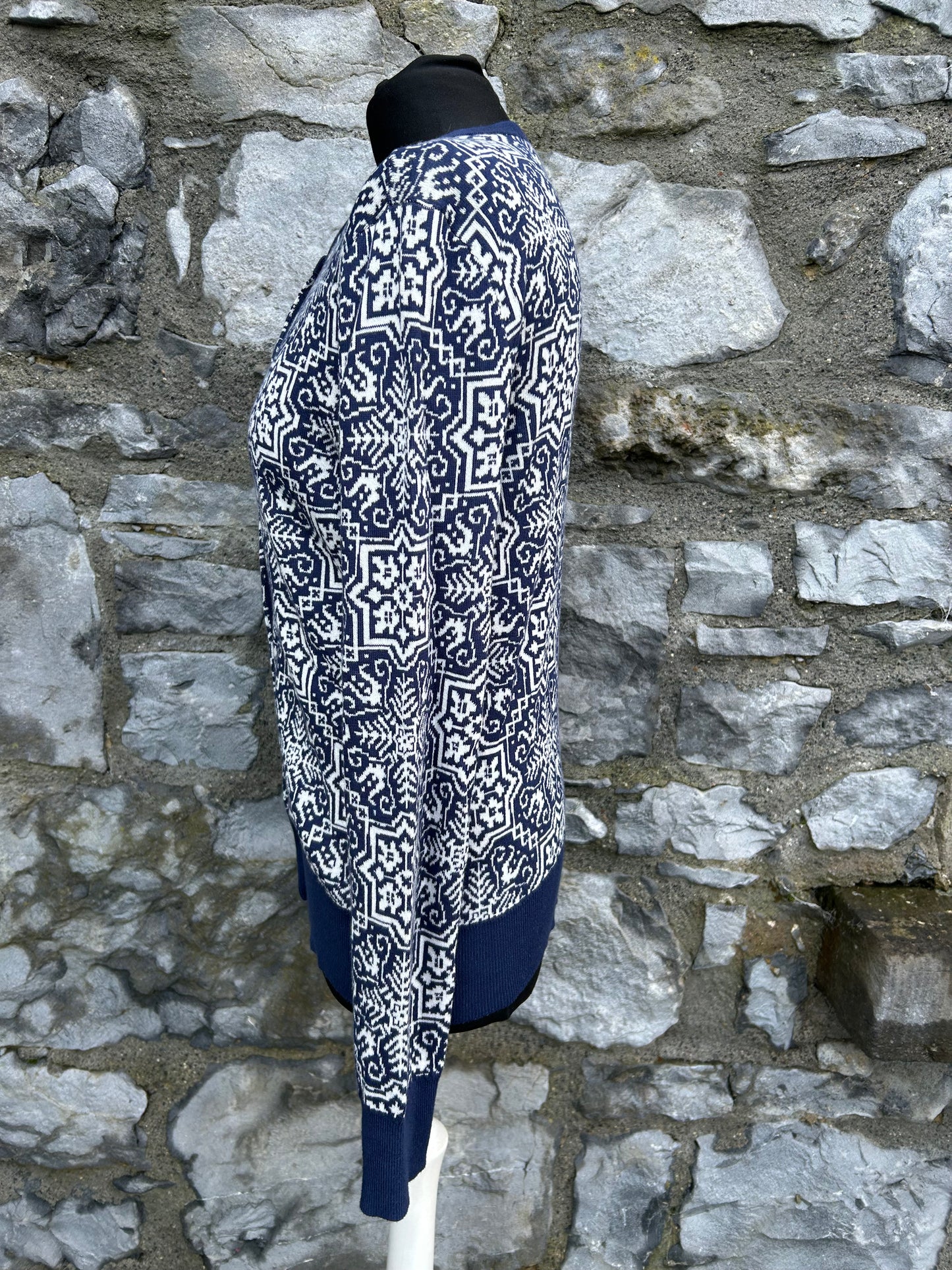 Navy snowflake patterned cardigan uk 8-10