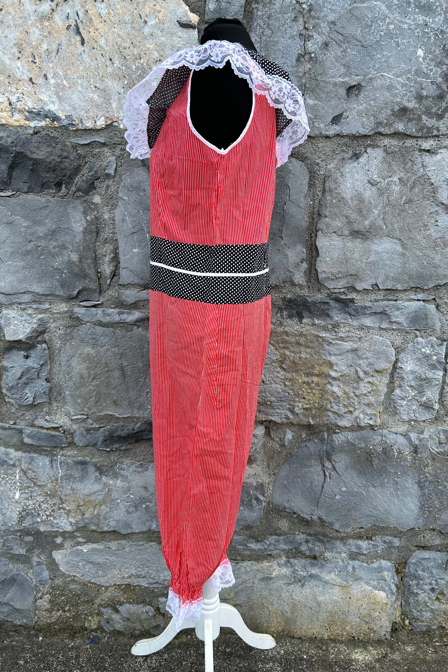 80s red check jumpsuit uk 12