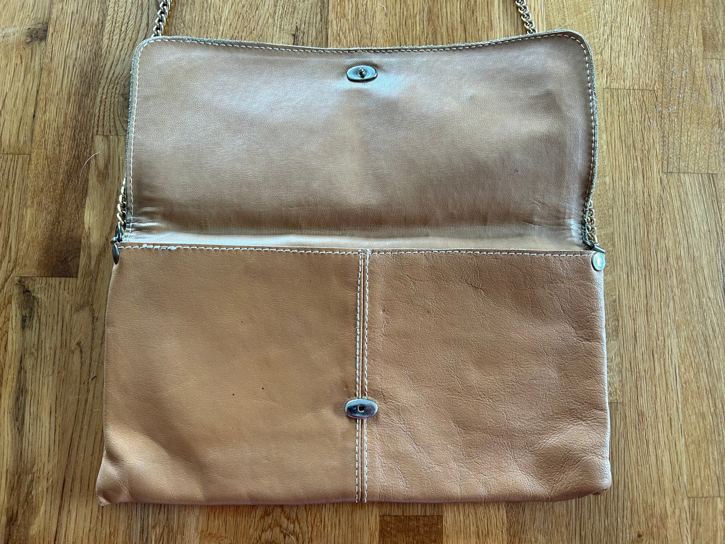 Beige leather bag