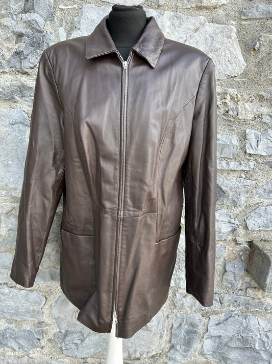 90s brown leather jacket uk 12