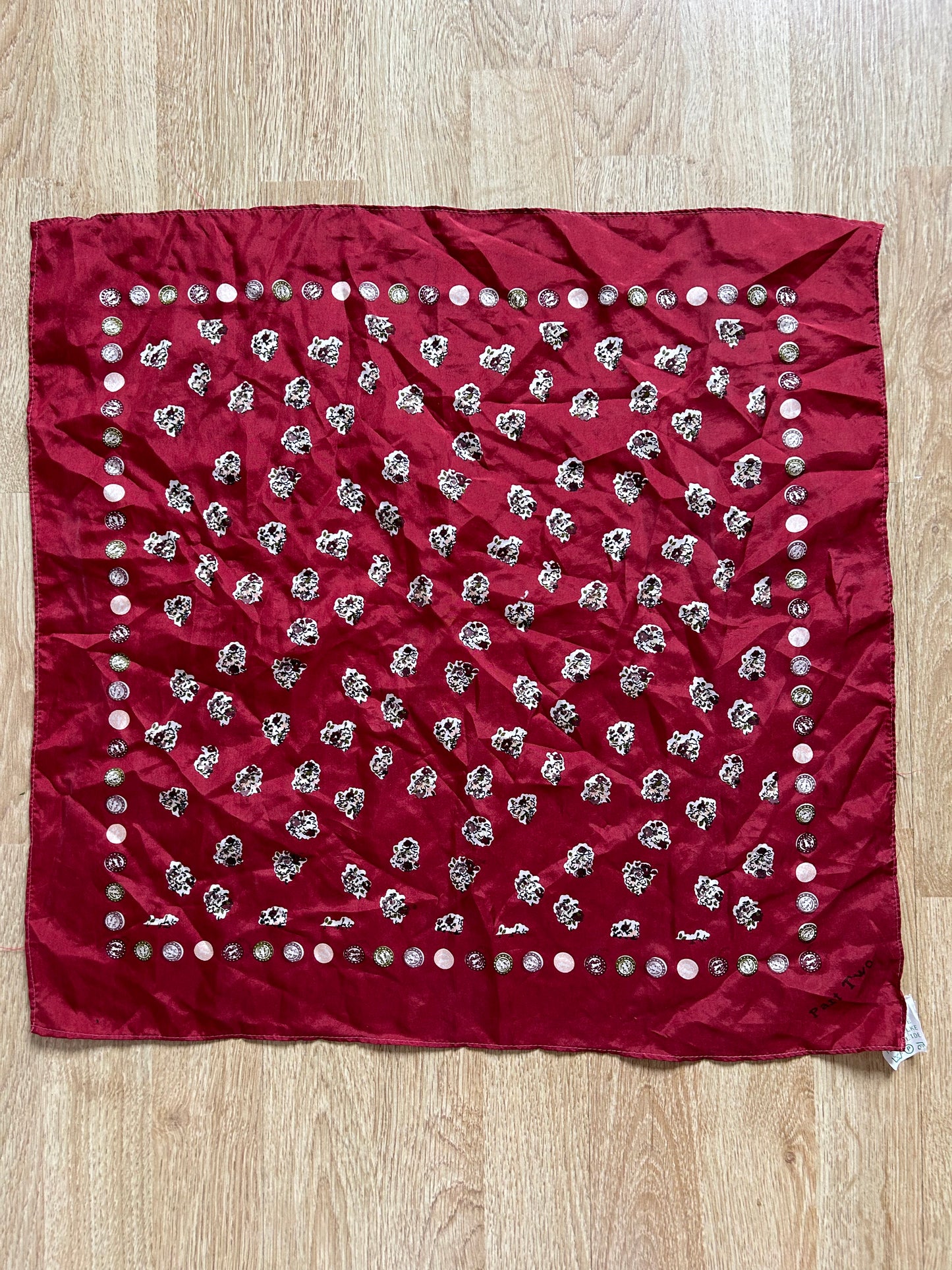 Small red abstract scarf