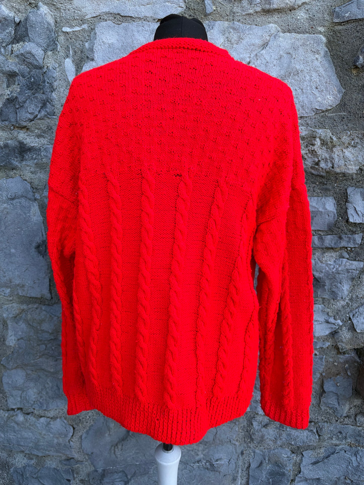 90s red cardigan uk 10-12