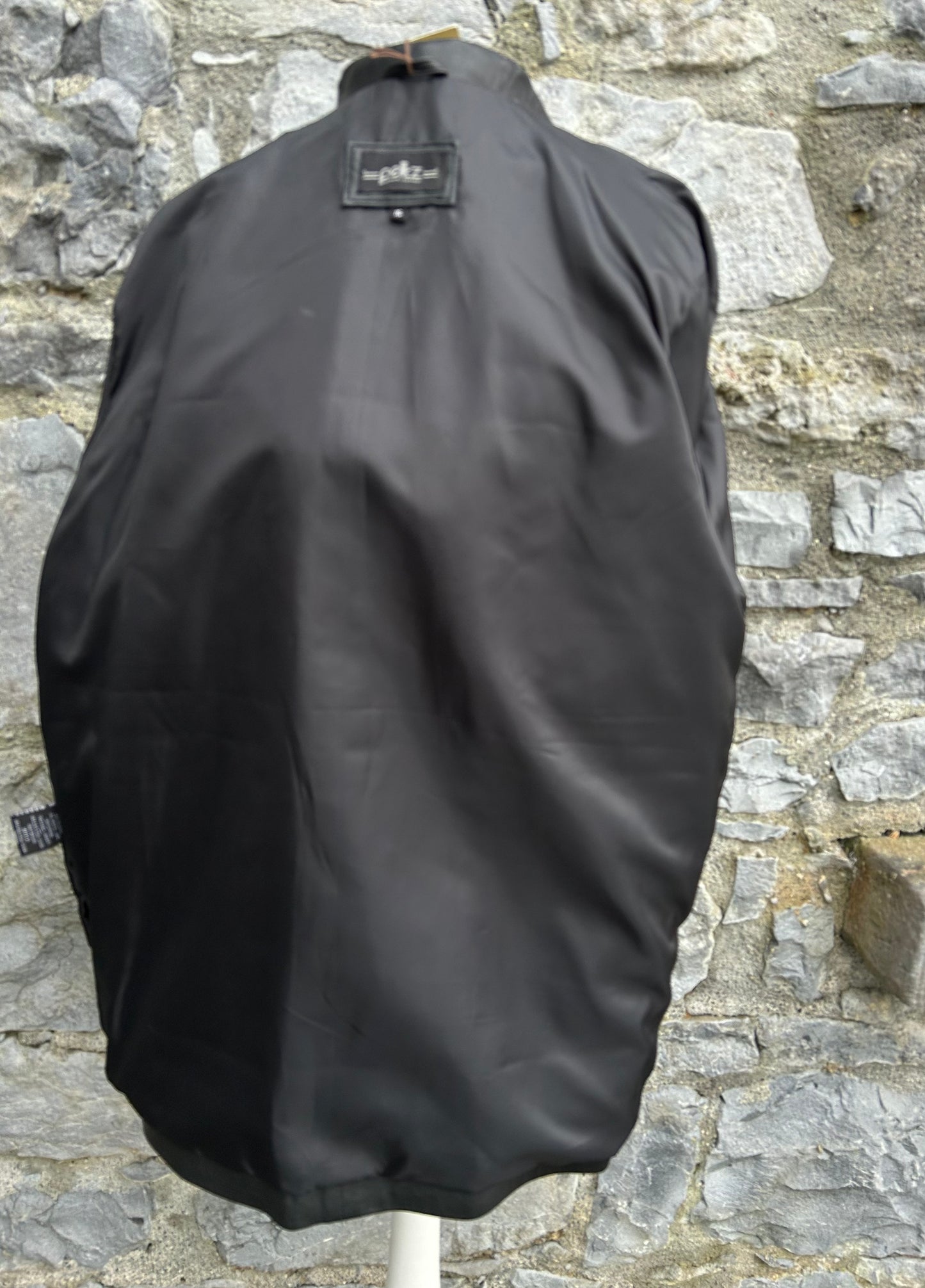 90s Black&red leather coat uk 16