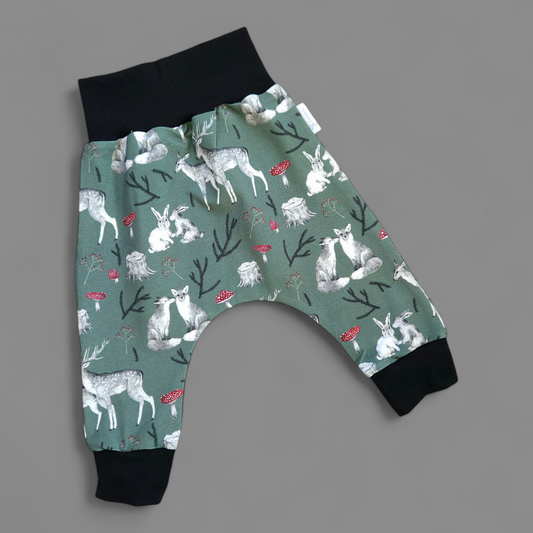 White Rose Creations Harem Pants - Woodland Friends