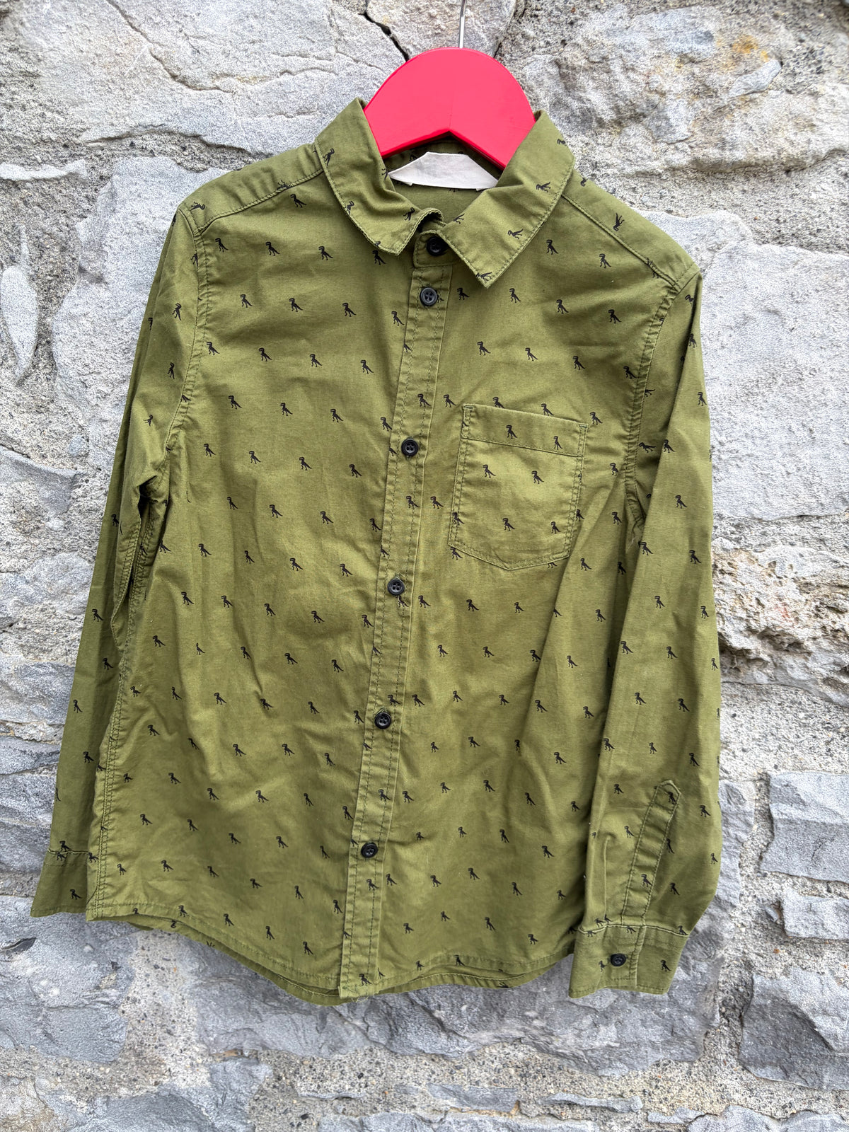 Tiny Dinosaurs khaki shirt  7-8y (122-128cm)