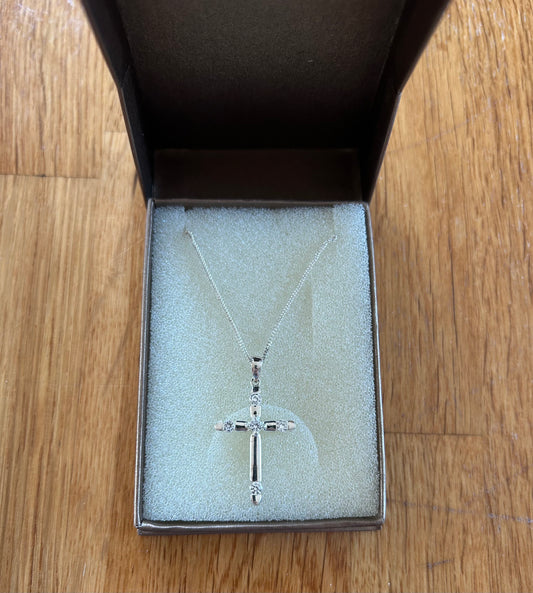 Cross with tiny stones necklace