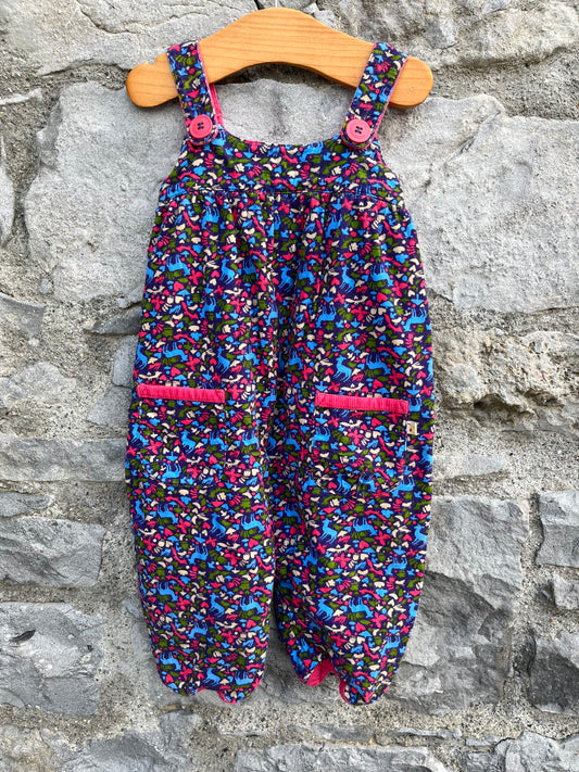 Woodland cord dungarees  6-12m (68-80cm)