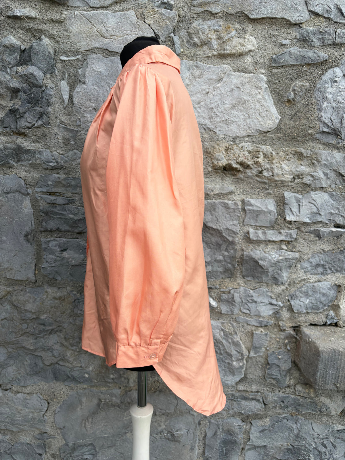 80s peach satin blouse uk 14