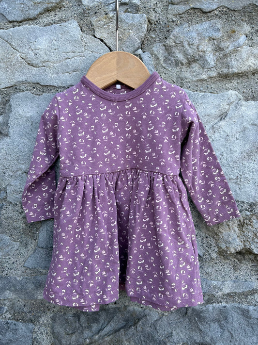 Purple flowers dress  3-6m (62-68cm)