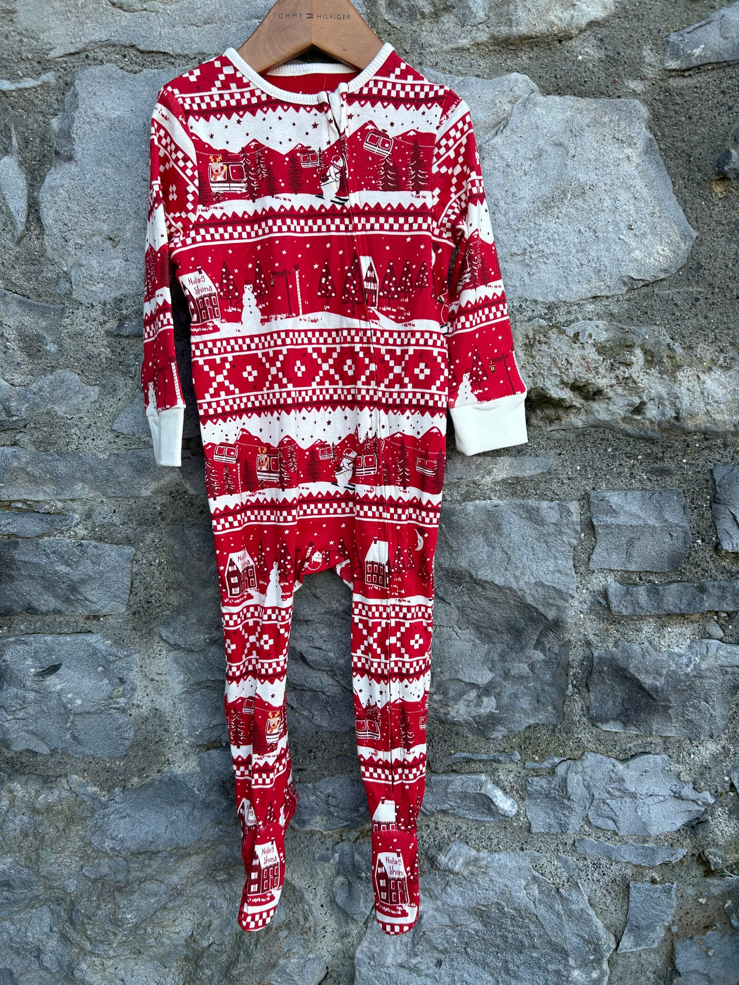 Red Nollaig Shona Christmas onesie  9-12m (74-80cm)