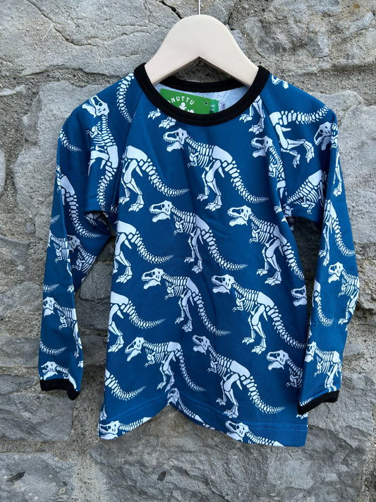 Dinosaurs skeleton blue top  3-4y (98-104cm)