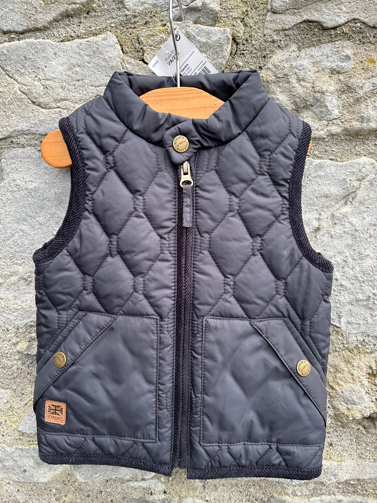 Navy quilted gilet  9-12m (74-80cm)