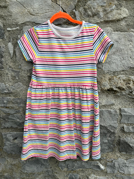 Rainbow stripes dress  6-7y (116-122cm)