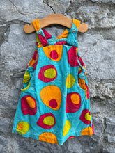 Load image into Gallery viewer, Big spots teal cord pinafore  12-18m (80-86cm)
