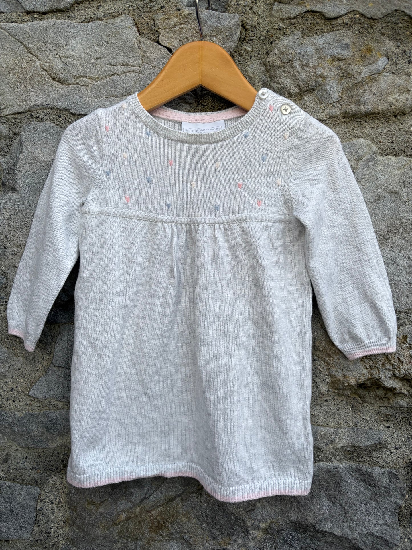 Grey dotty knitted dress  6-9m (68-74cm)