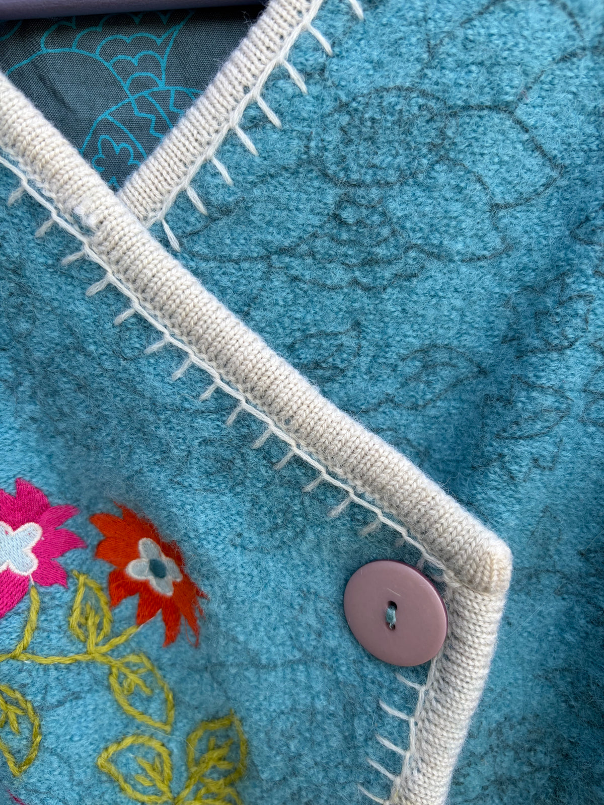 Aquamarine boiled wool cardigan 7-8y (122-128cm)