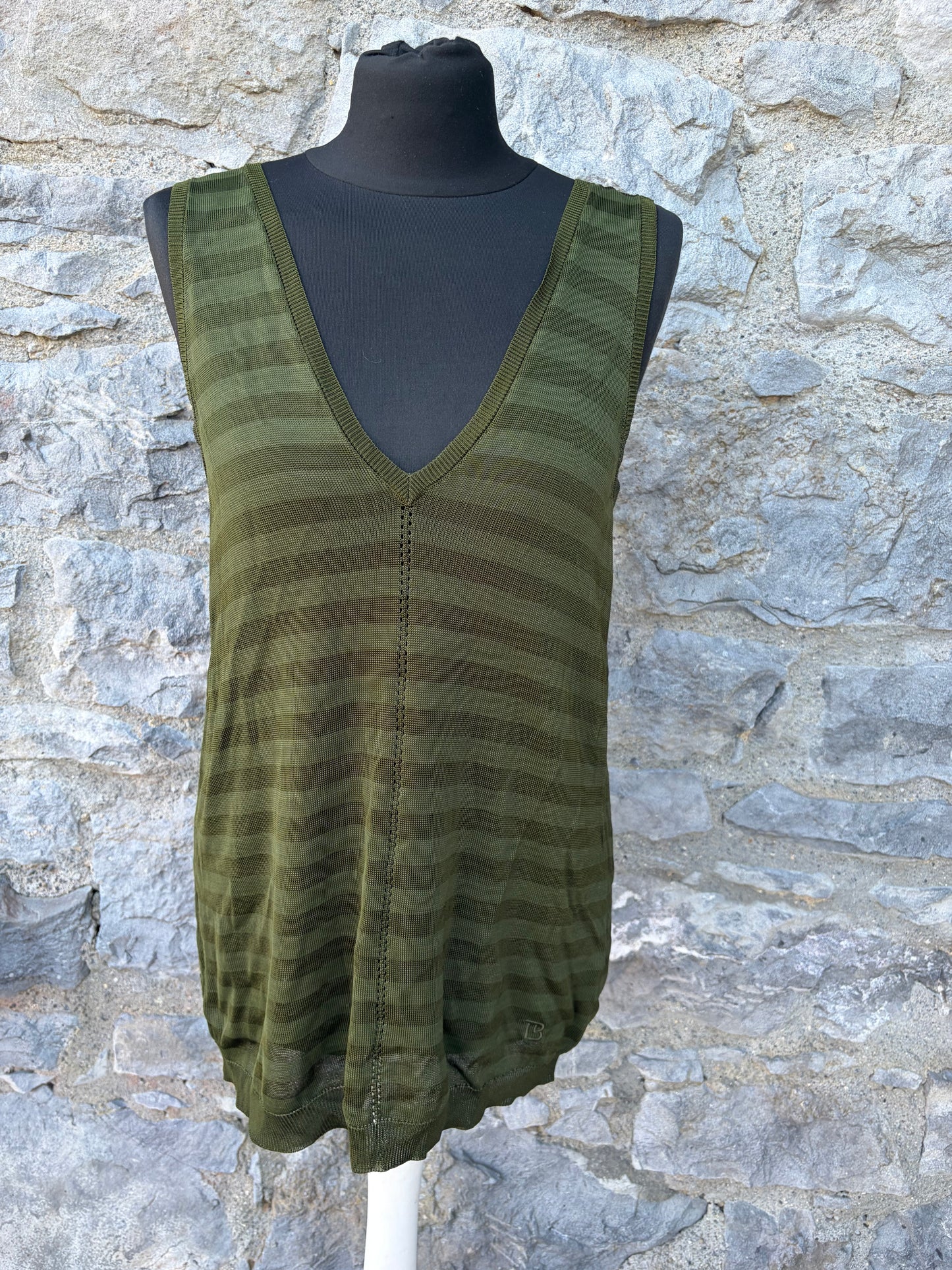 Khaki stripy top uk 10