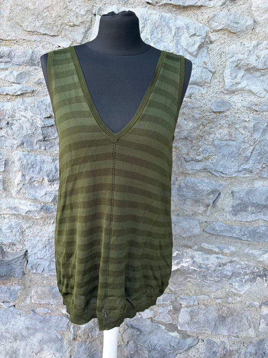Khaki stripy top uk 10