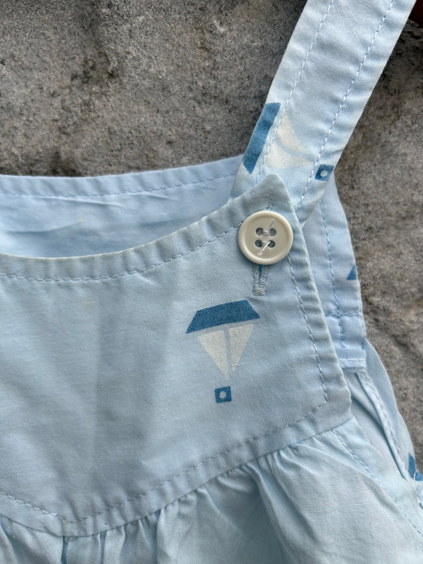 80s blue boats dungarees   6-9m (68-74cm)