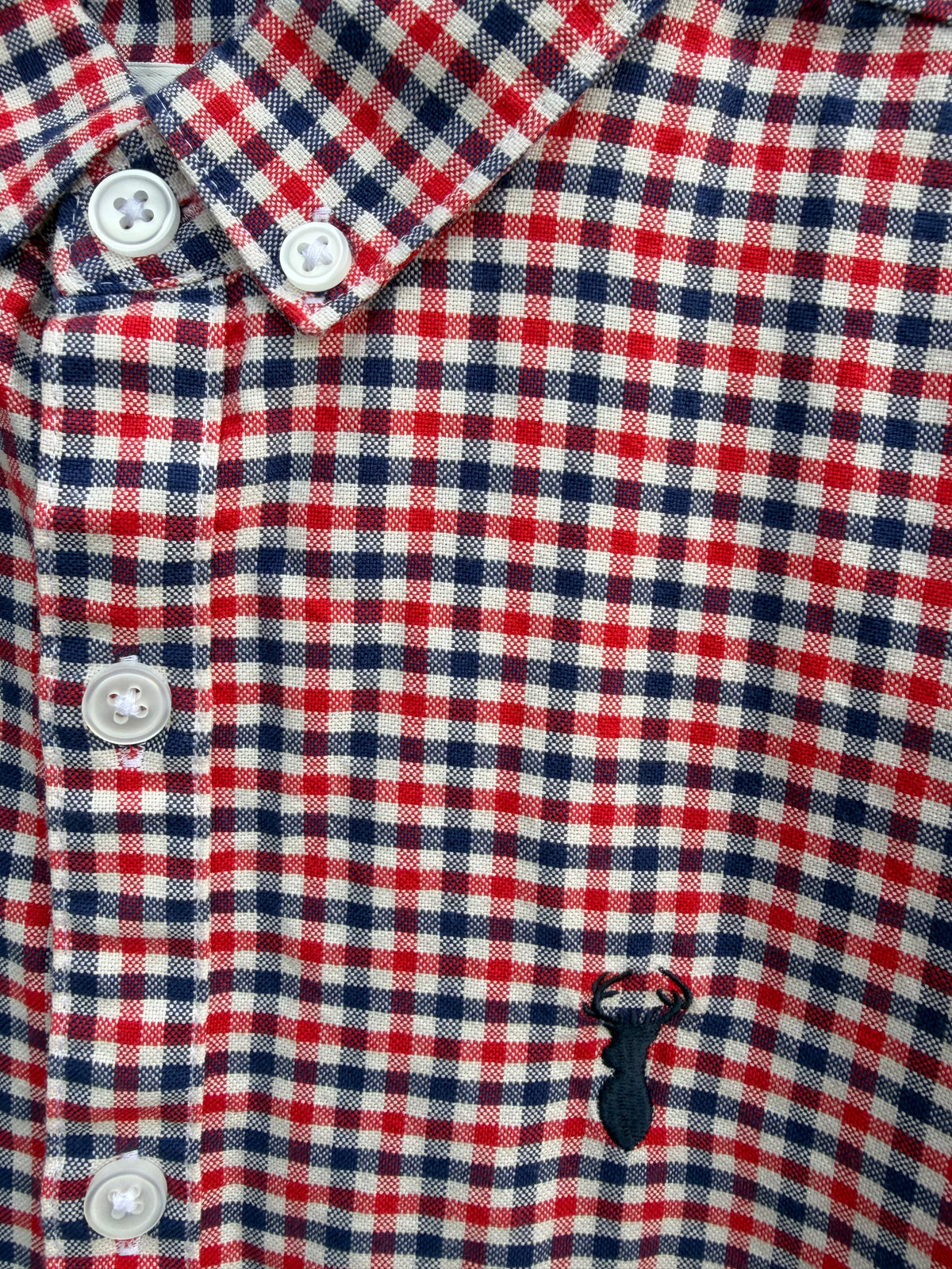 Red&navy check shirt  12y (152cm)