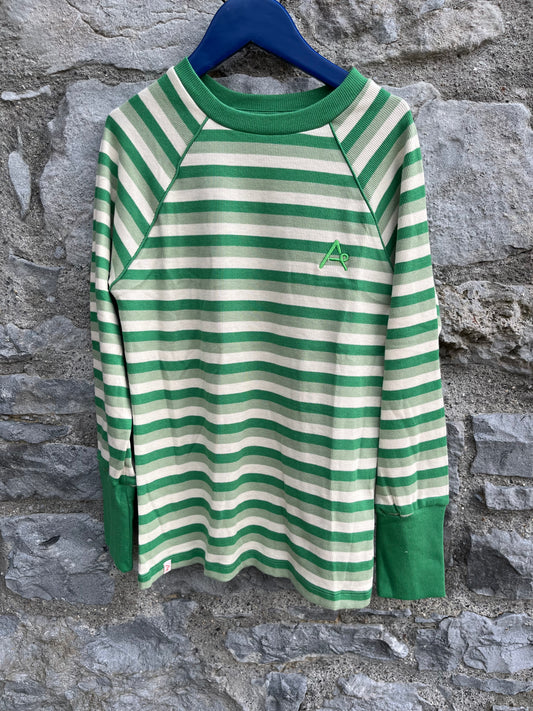 Our Favorite Rib Blouse, Green Stripes    9y (134cm)