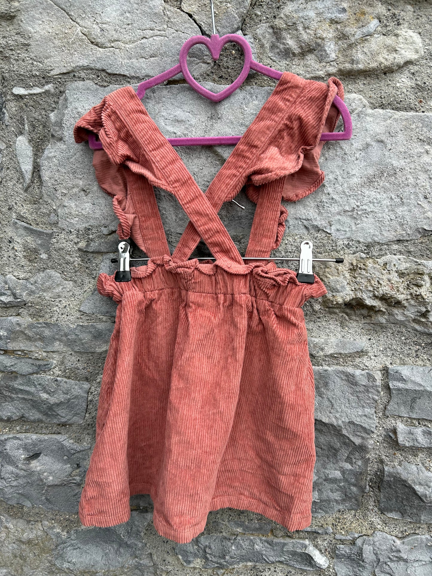 Dusty pink cord pinafore  4-5y (104-110cm)
