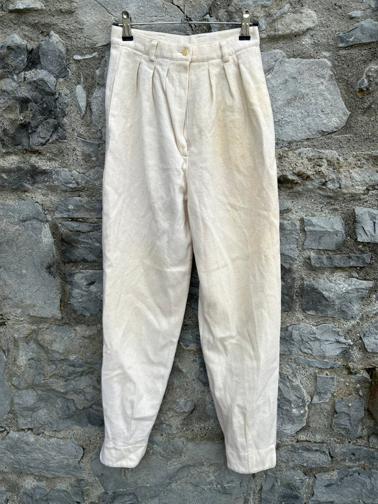 70s cream woolly pants uk 6