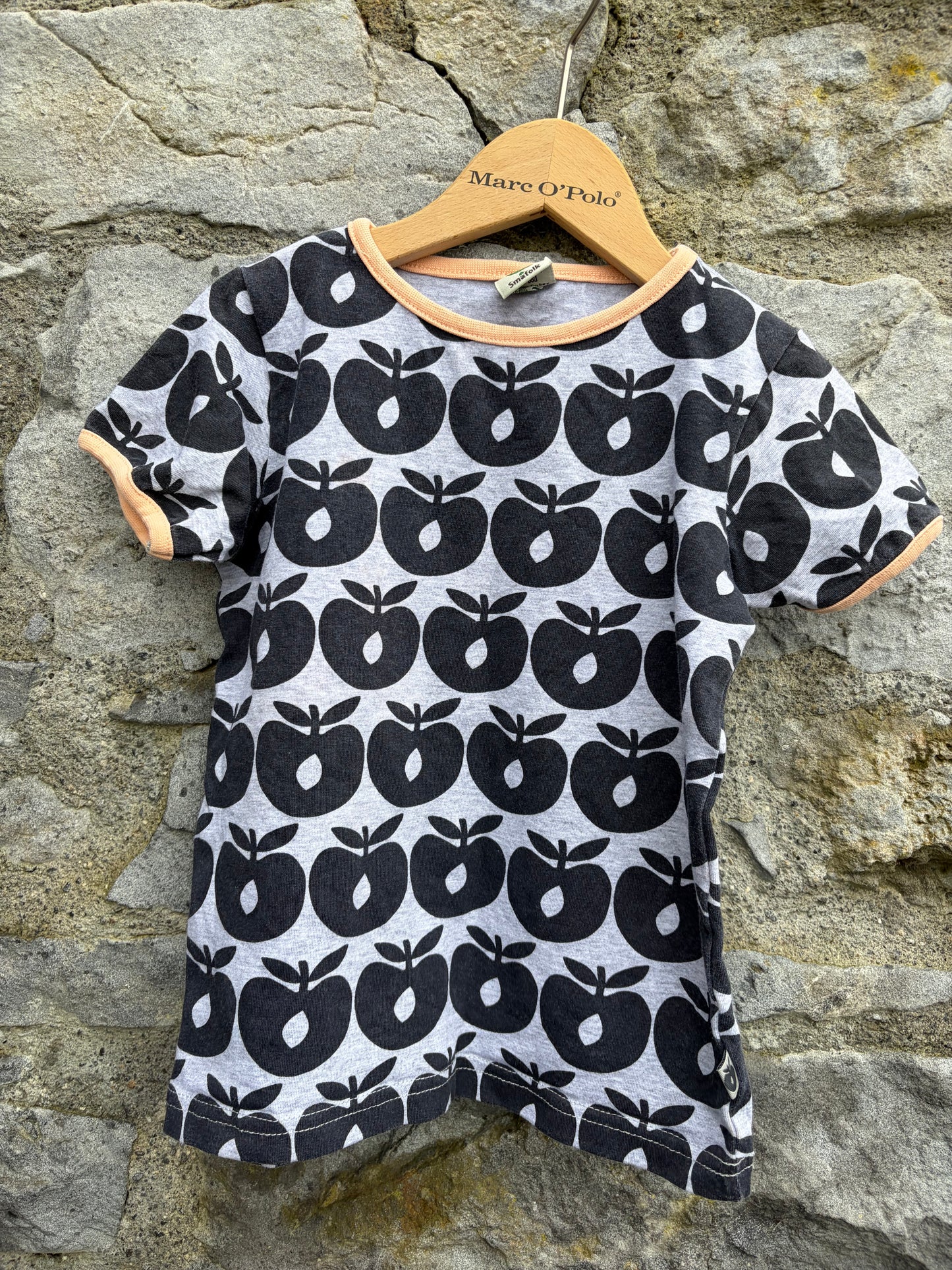 Apples grey T-shirt  3-4y (98-104cm)