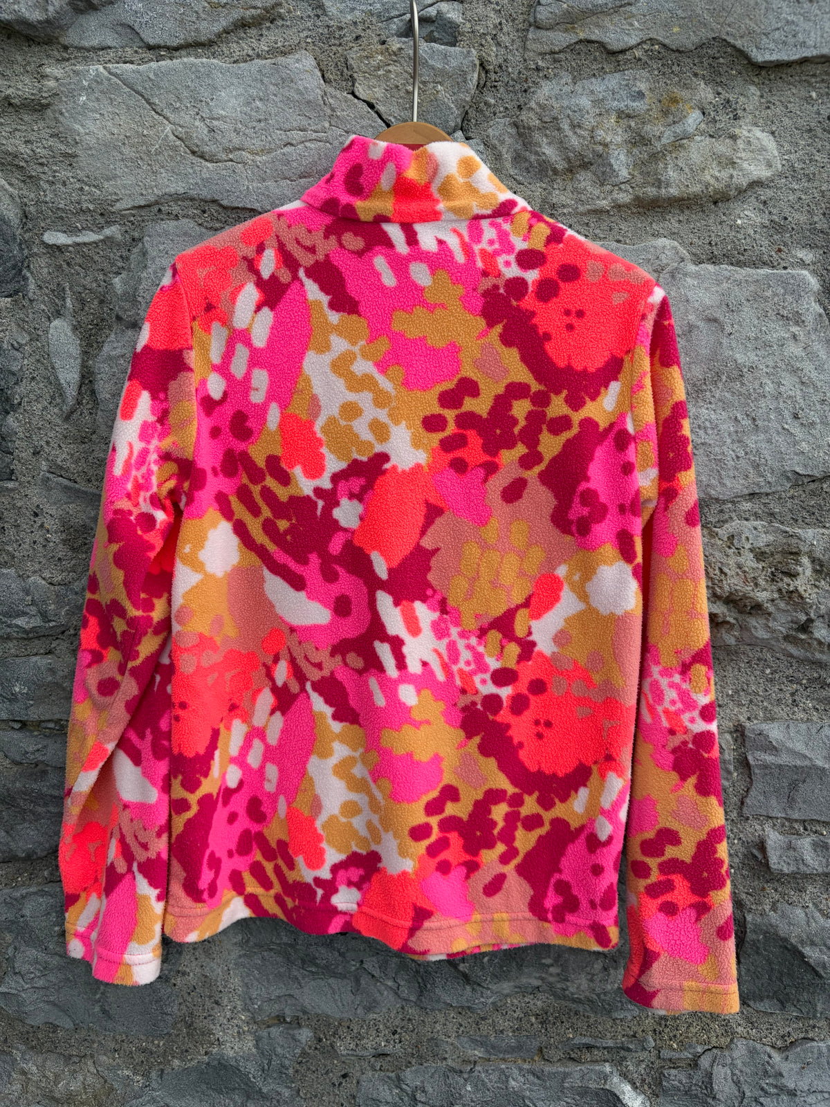 Abstract Pink&orange half zip microfleece  9-10y (134-140cm)