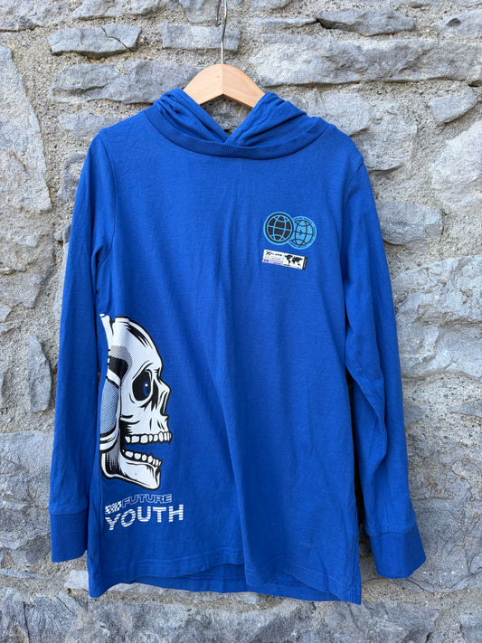Future youth blue hooded top  8-9y (128-134cm)