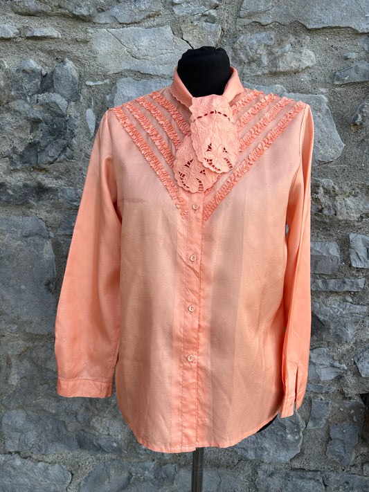 80s peach blouse uk 10-12